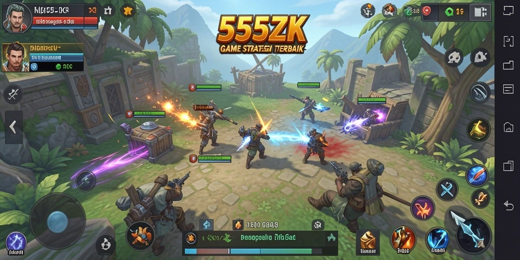 Tampilan menarik dari gameplay strategi 555ZK.