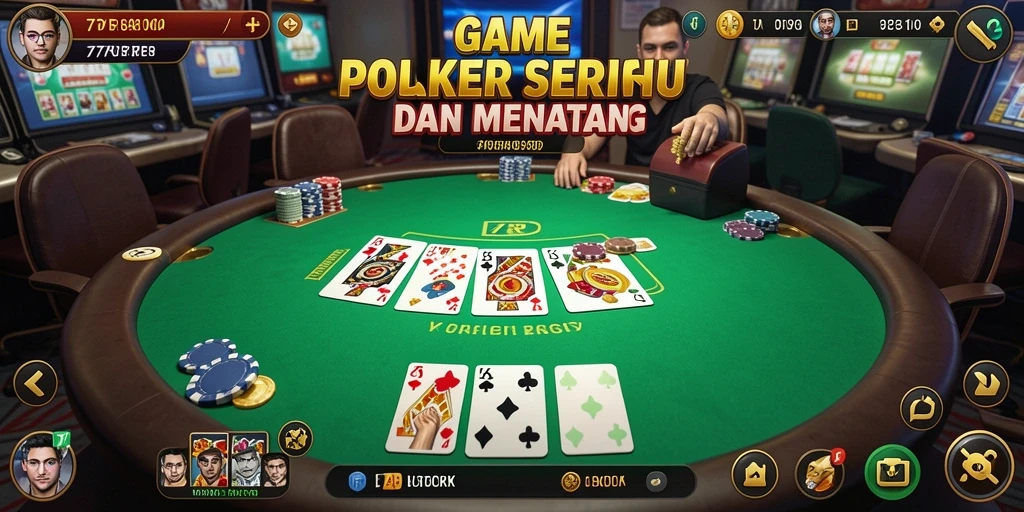Tampilan seru dari permainan Poker di 77RP.
