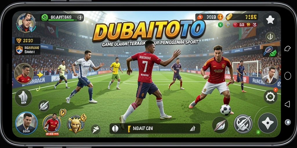 Tampilan gameplay DUBAITOTO dengan aksi pertandingan yang seru.