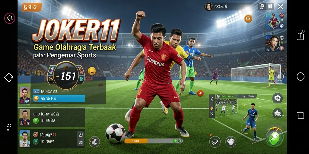 Tampilan screenshot utama JOKER11 dengan aksi seru dalam pertandingan olahraga.