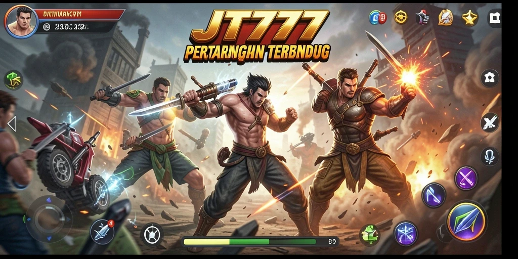 Tampilan aksi mendebarkan dalam <strong>JT777</strong> saat bertarung dengan musuh.