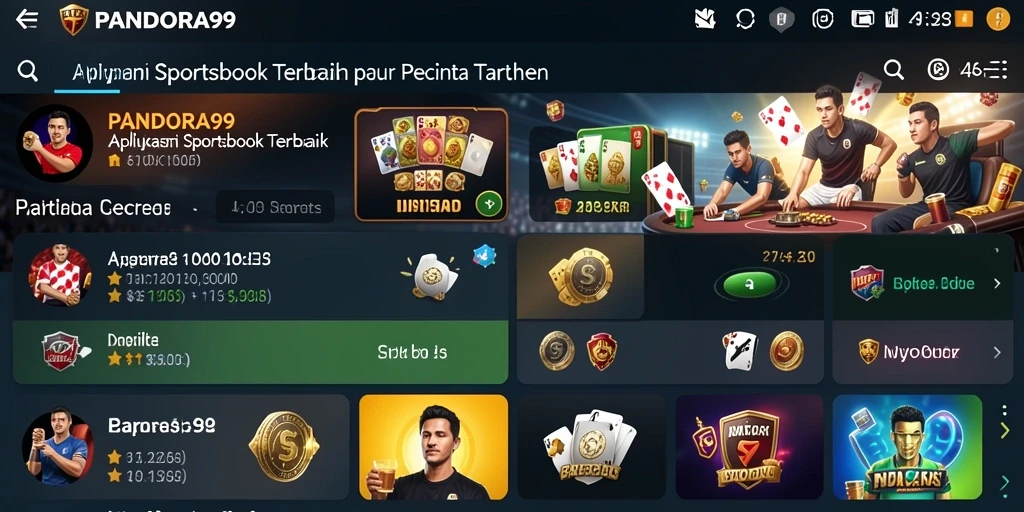 Tampilan gameplay menarik dari aplikasi Sportsbook PANDORA99.