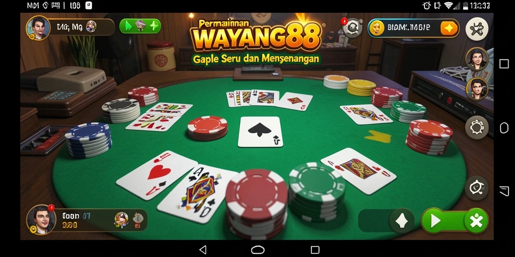 Tampilan gameplay seru dari WAYANG88 saat bermain Gaple.